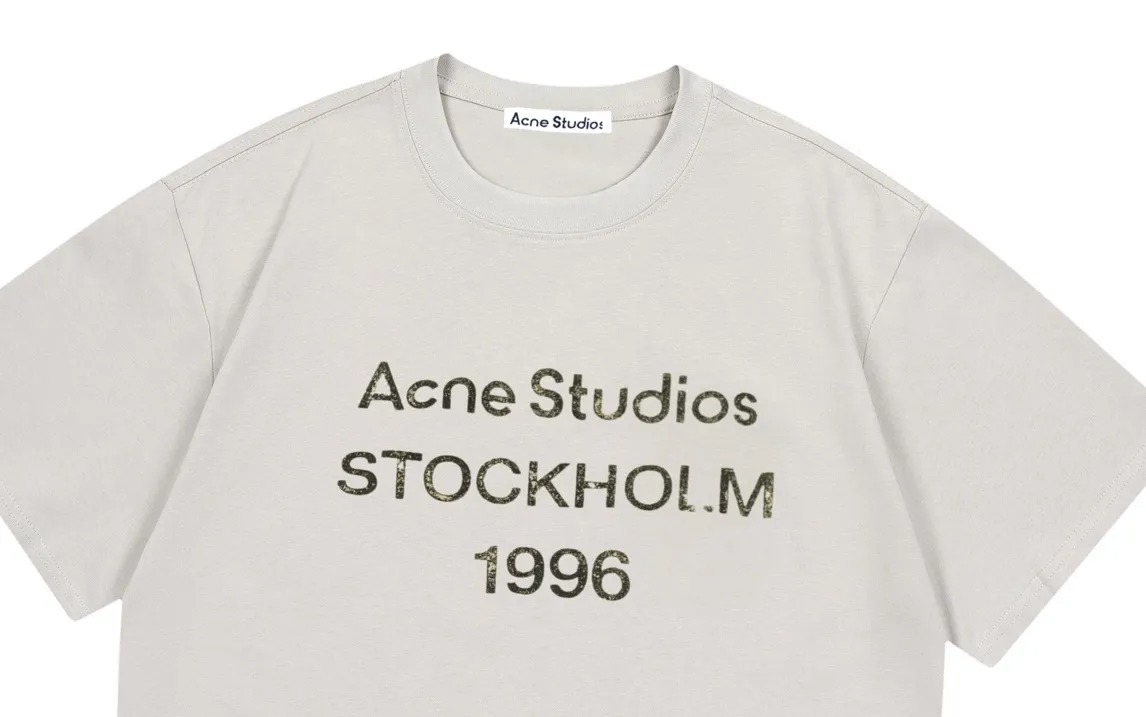 Acne Studios New Arrival logo Same Style t 100％ 32 ：Gray Size：XS S M L